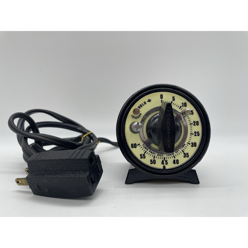 Vintage M.H. Rhodes Mark-Time Black 60-Second Darkroom Timer Working